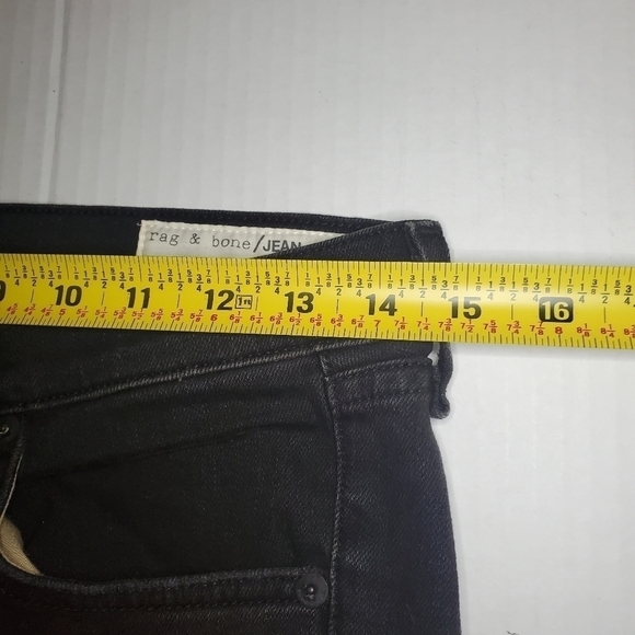 RAG & BONE Stretch Skinny Jeans Black w/ Holes Distressed 27 - Picture 14 of 14